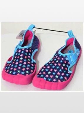 New Newtz Water Shoes Girls Size 13 1 Kids Blue Pink Stars Swim NWT